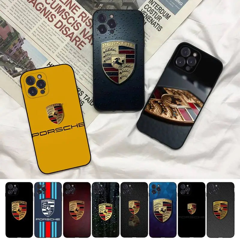 

Luxury S-Sports Car P-Porsches Phone Case For iPhone 8 7 6 6S Plus X SE 2020 XR XS 14 11 12 13 Mini Pro Max Mobile Case