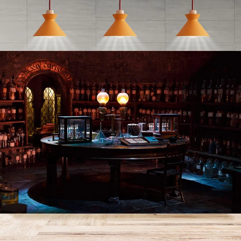 Волшебная лаборатория фотография Фон страшная комната ведьмы стеклянные