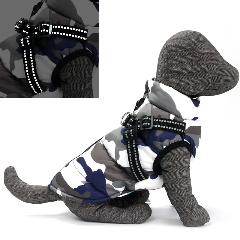 Осенне-зимний жилет для собак камуфляжная куртка водонепроницаемая грудь и