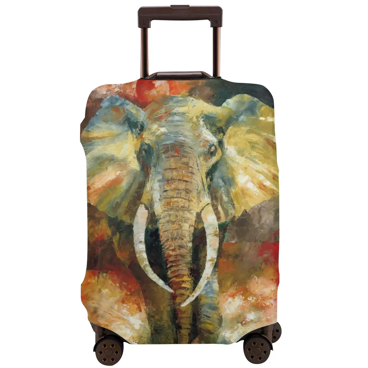 

Oil Painting Pop Elephant Animal Travel Luggage Protective Case Washable Suitcase Cover Thicken Durable Case Accessories Baggage