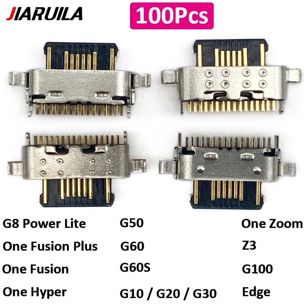 

100Pcs, New Type-C USB Charging Connector Jack Socket Plug For Moto One Fusion Hyper G60S G60 G10 G20 G30 G50 G100 Z3 G8 Power