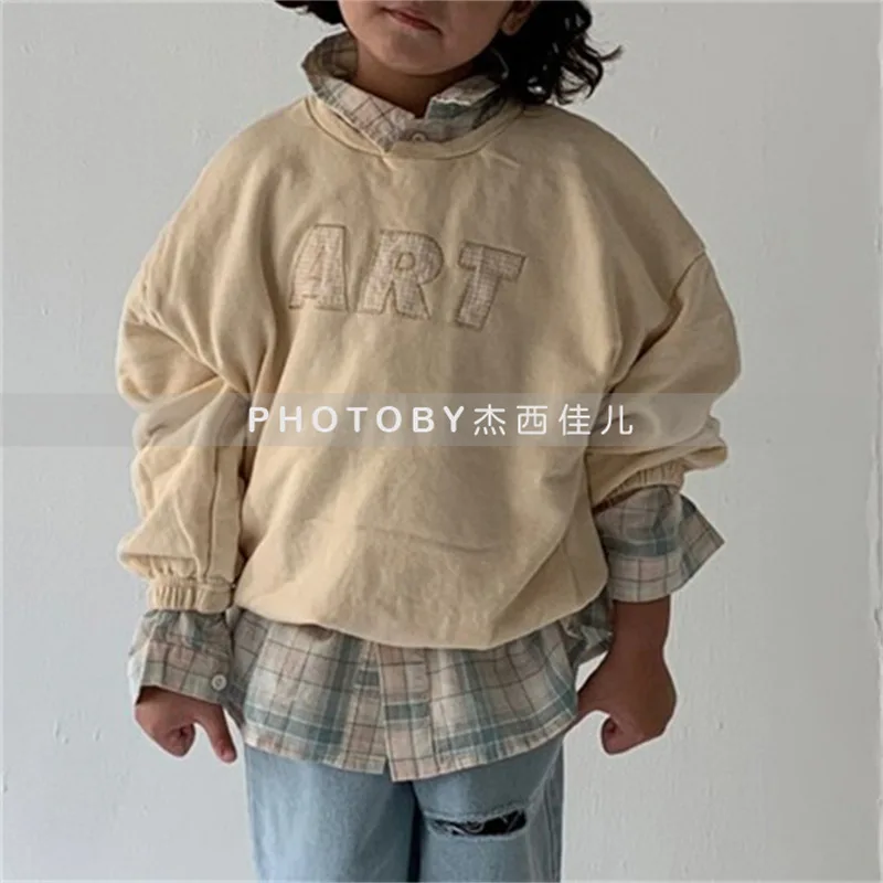 

Sweatshirts Hoodies Hooded Full Sleeve Solid Pullover Cotton New Fashion Warm Cute Simple Comfortable Spring Autumn Kids Unisex