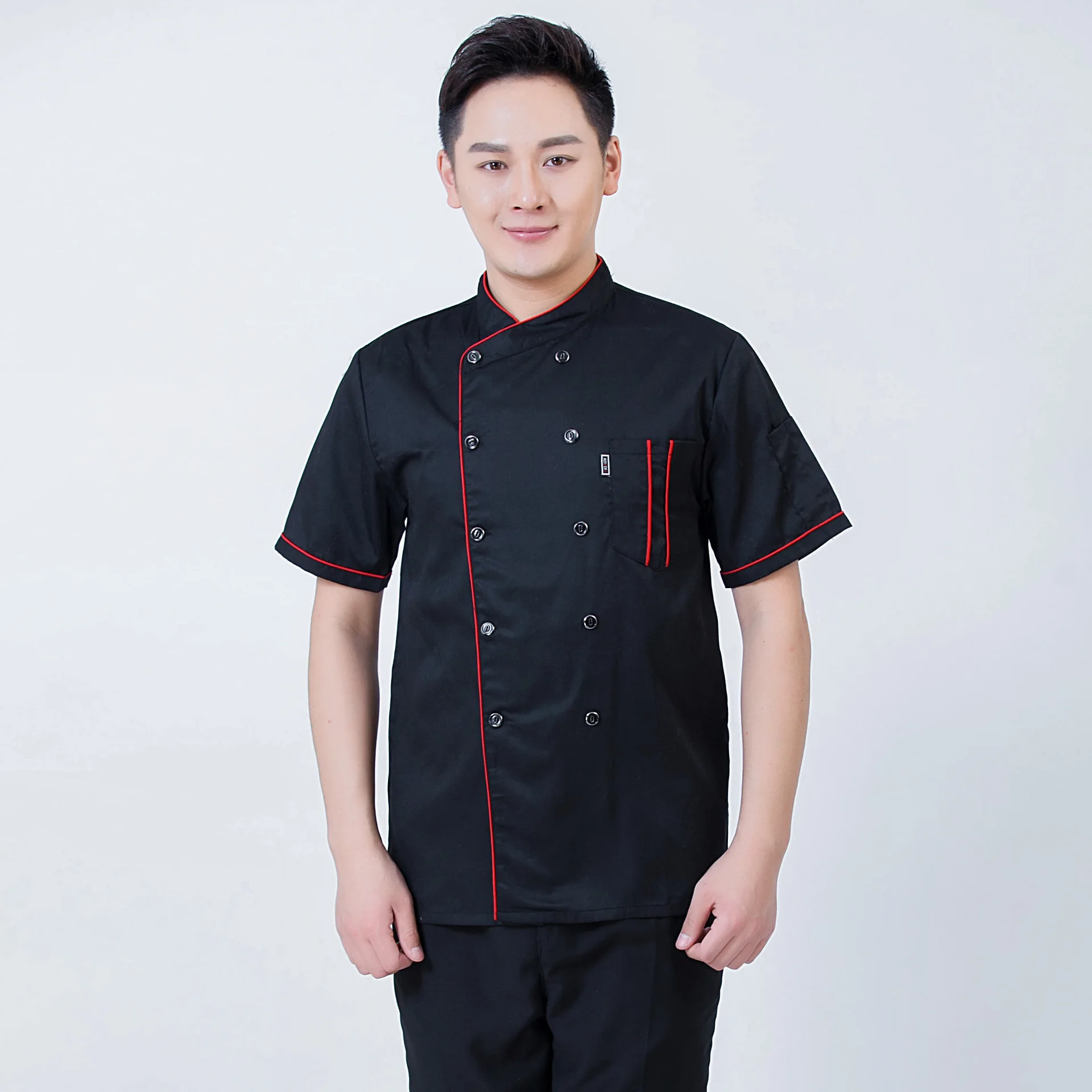 

New Unisex Kitchen hotel Chef Uniform Bakery Food Service Cook Short Sleeve shirt Breathable Double Breasted Chef Jacket clothes