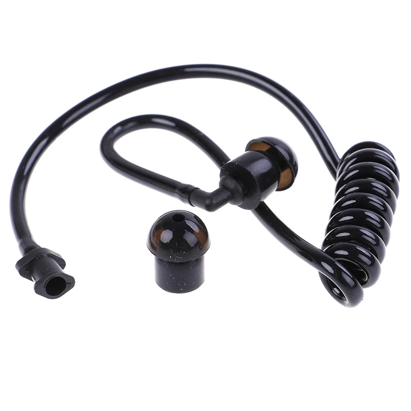 

Black Intercom Air Ducts Anti Radiation Coil Acoustic Air Tube With Earplug Replacement For Walkie Talkies Earphone