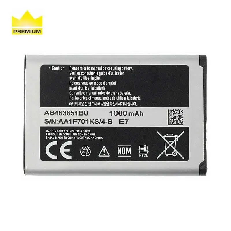 Аккумулятор для Samsung L700/B3410/B5310/C3200/C3222/C3312/C3500/C3510 ( AB463651BU Премиум ) 1000 mAh | Мобильные