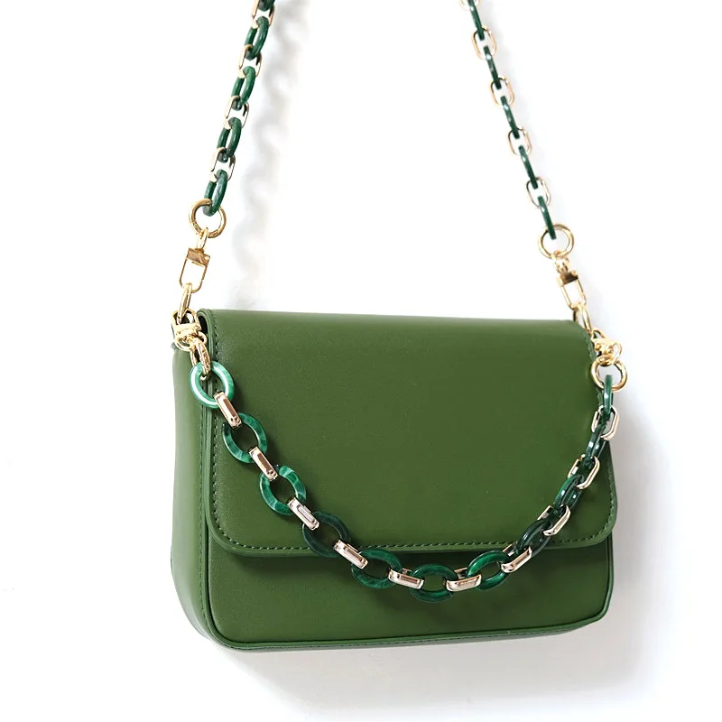 

Ladies Round Colored Acrylic Chain Spring Summer Vintage Hand Detachable Thick Chain Bag Decorative Chain