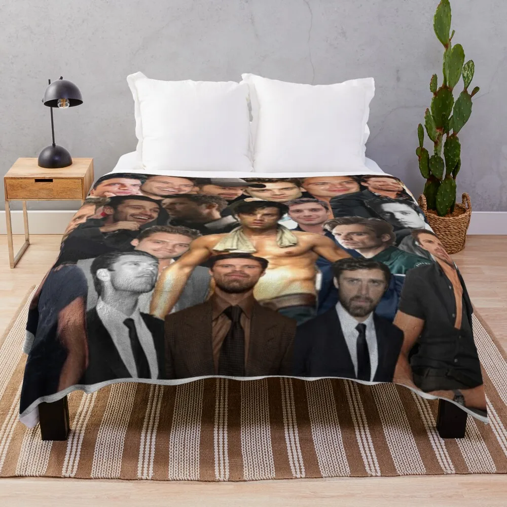 

Sebastian Stan collage Throw Blanket Double Plush Blanket