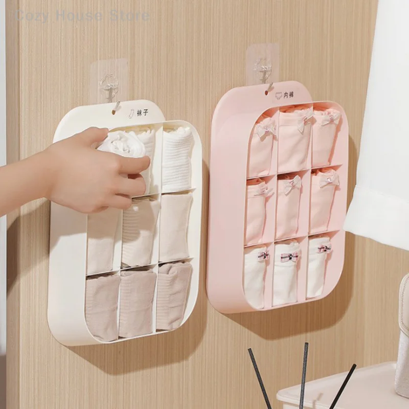 

Wall Mounted Socks Storage Box For Socks Underwear Panties Behind Door Bedroom Closet Organizer Save Space