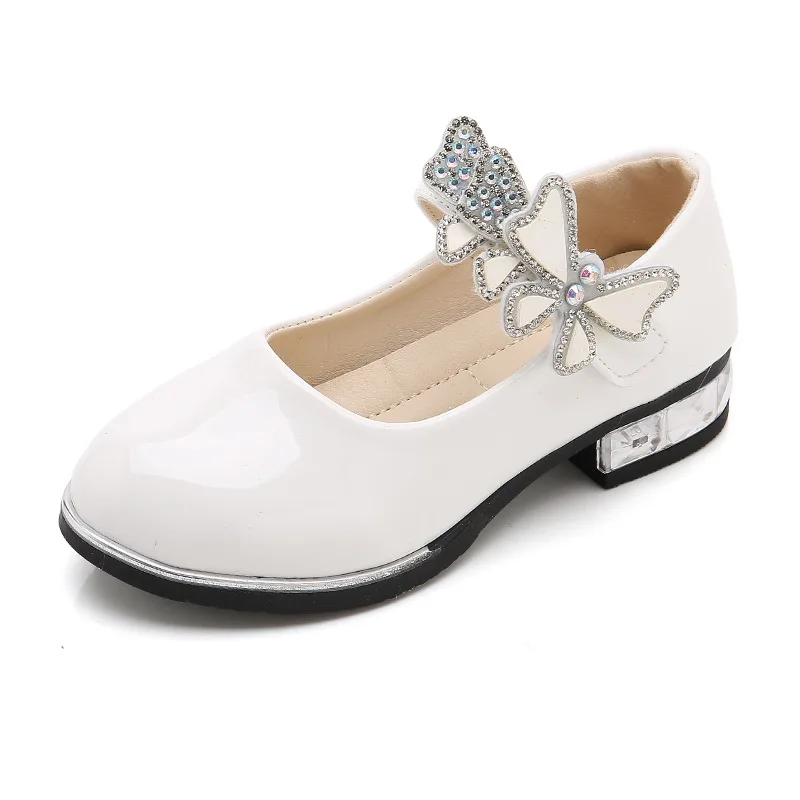 

Fashion Bow Children's Princess Students Performance Leather Shoes Kids Girls Party Wedding Dress Shoes Soft Sole Moccasins