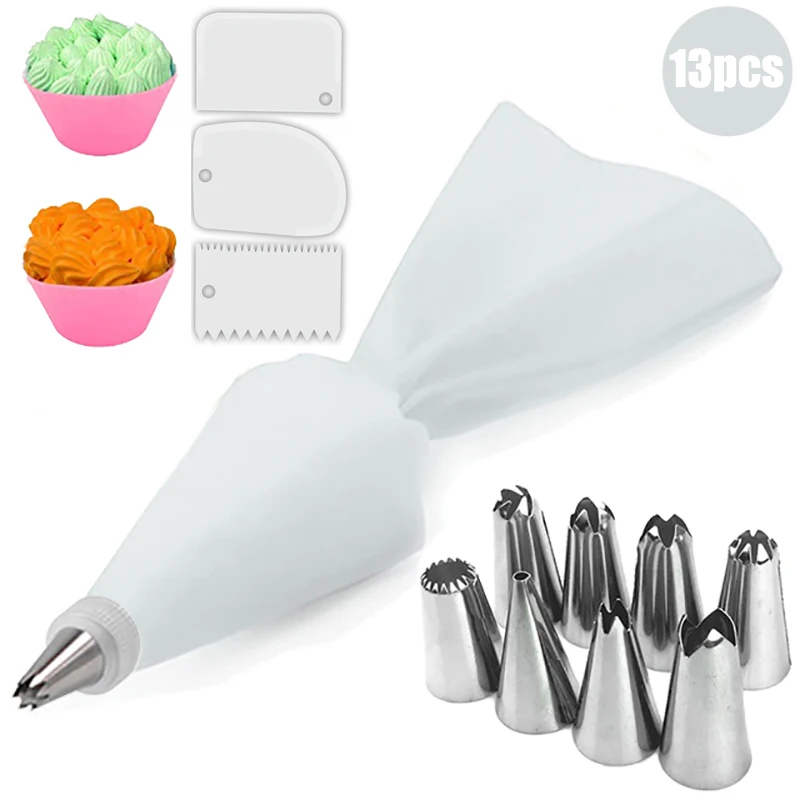 

Nozzle Piping Cake Decorating Tools Confectionery Equipment Kitchen Accessories Reusable Pastry Bag and Bakery Set Icing Socket