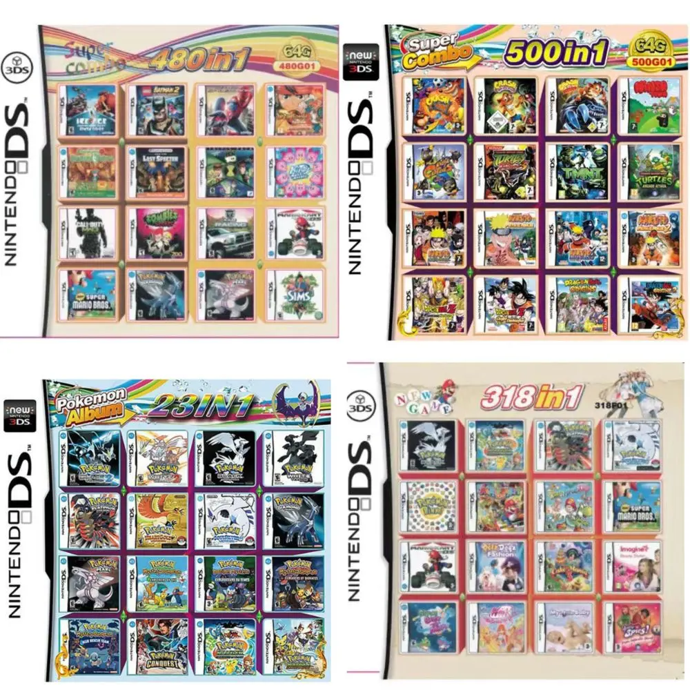 

3DS NDS Game Card Combined Card 510 In 1 NDS Combined Card NDS Cassette 482 IN1 208 500