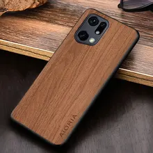 Vintage Case for Oppo Find X5 X3 Pro coque fashion design simple style wooden pattern pu leather skin phone cover