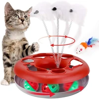 Pet Products Funny Cat Turntable Mouse Ball Toy Cat Toys Interactive Kitten Toys Roller Tracks with Catnip Spring Pet Toy Teaser