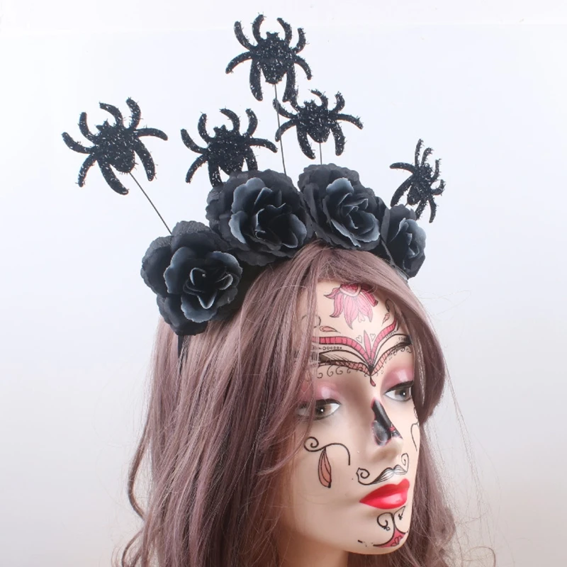 

Halloween Tiaras And Crowns Halo Flower Headband For Women Spider Headband Halloween Baroque Tiara Crown DXAA
