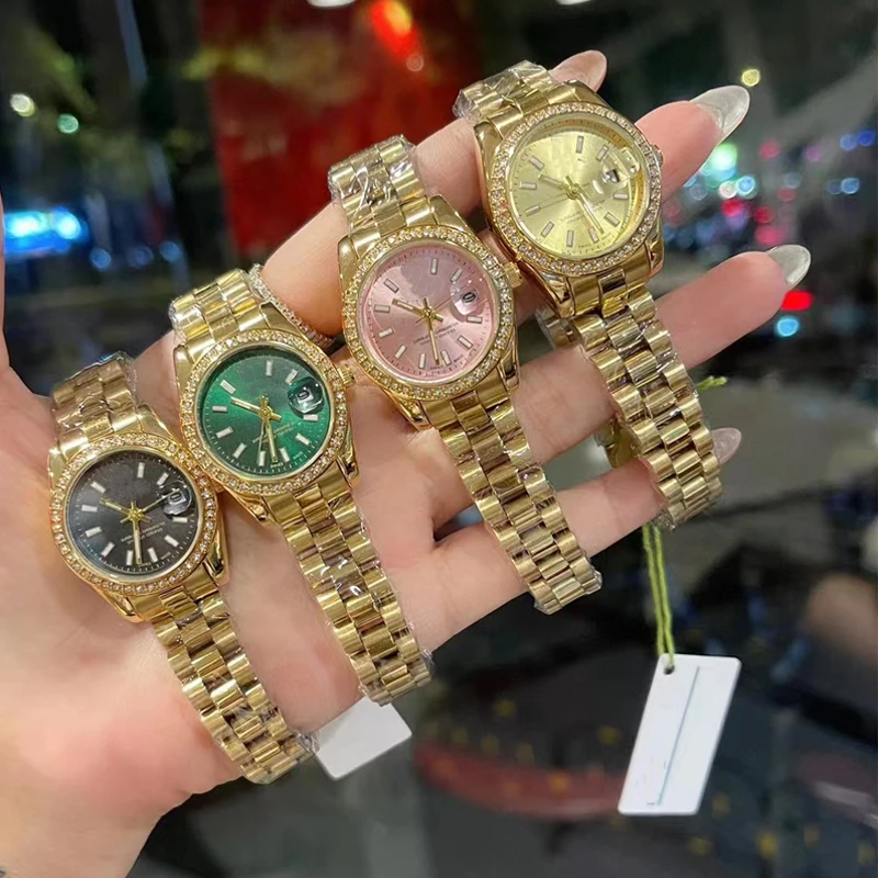 

28mm Brand Luxury Women Golden & Silver Classic Quartz Watch Female Elegant Clock Watches Ladies Waterproof Wristwatch Luminous