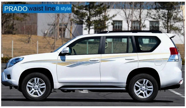 

Цветные наклейки для автомобиля, подходят для Toyota Prado Land Cruiser 2010-2020, декоративные цветные полосатые наклейки с обеих сторон, поясная линия