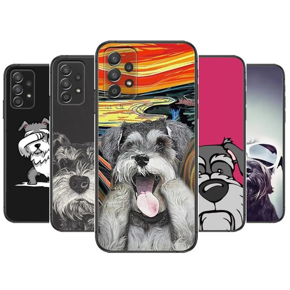 

Schnauzer Puppy dog Art Phone Case Hull For Samsung Galaxy A70 A50 A51 A71 A52 A40 A30 A31 A90 A20E 5G a20s Black Shell Art Cell