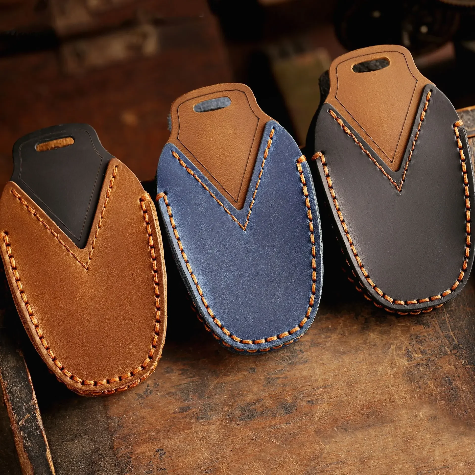 Кожаный чехол для автомобильного ключа держатель Peugeot 207 208 3008 206 308 508 2008 407 5008 Citroen C3