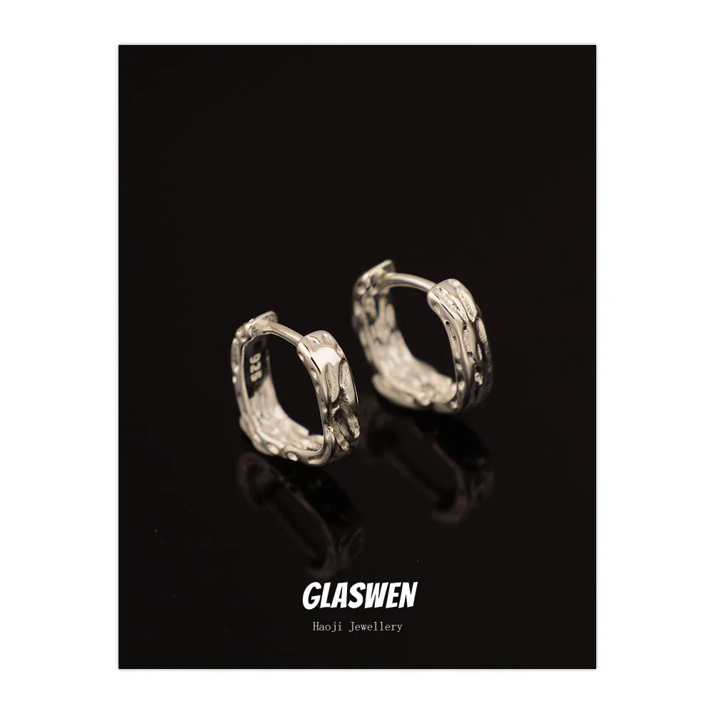 

Серьги-кольца Асимметричные из жидкого металла, серебро 2023 пробы