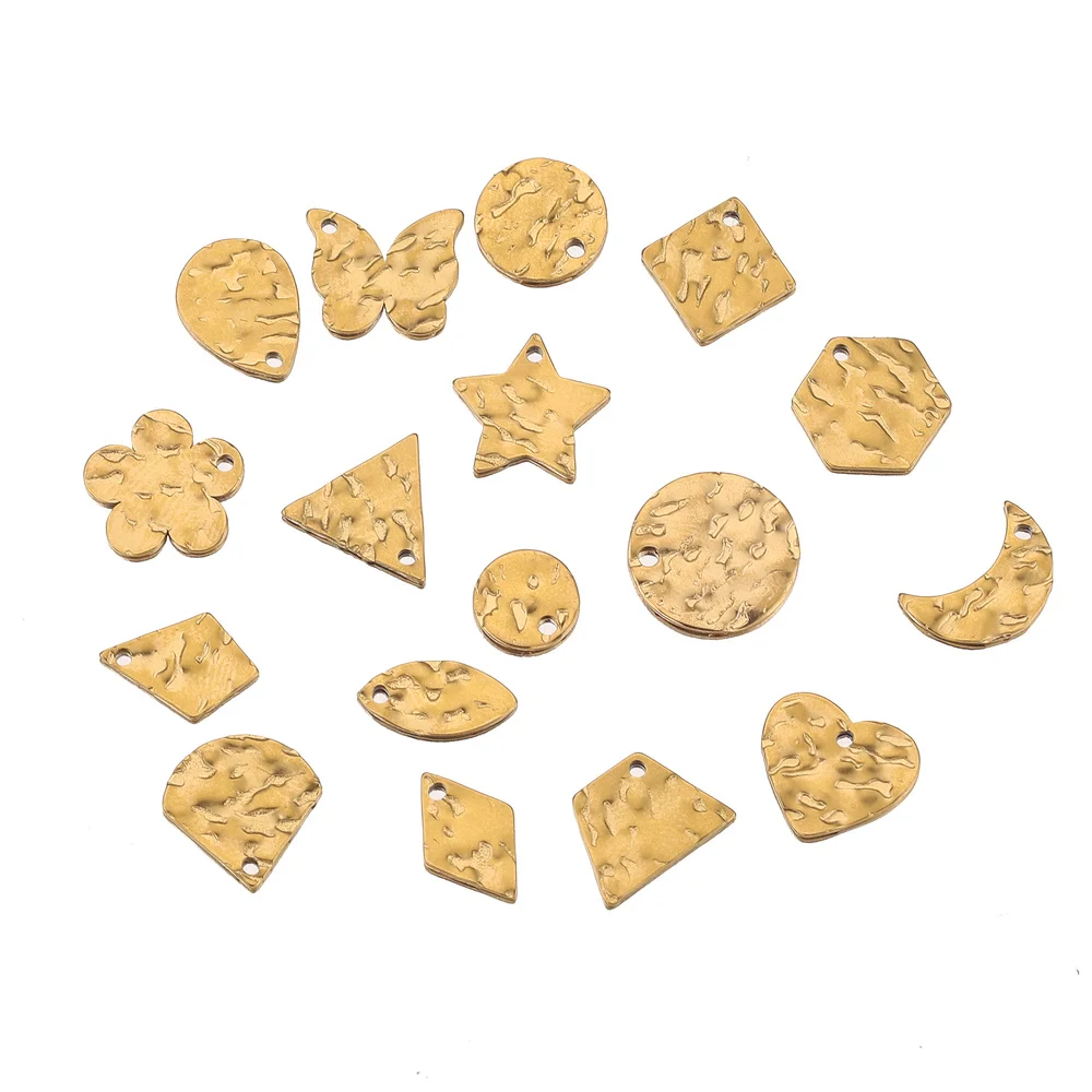 20 шт. круглые подвески в виде полумесяца и цветов из нержавеющей стали |