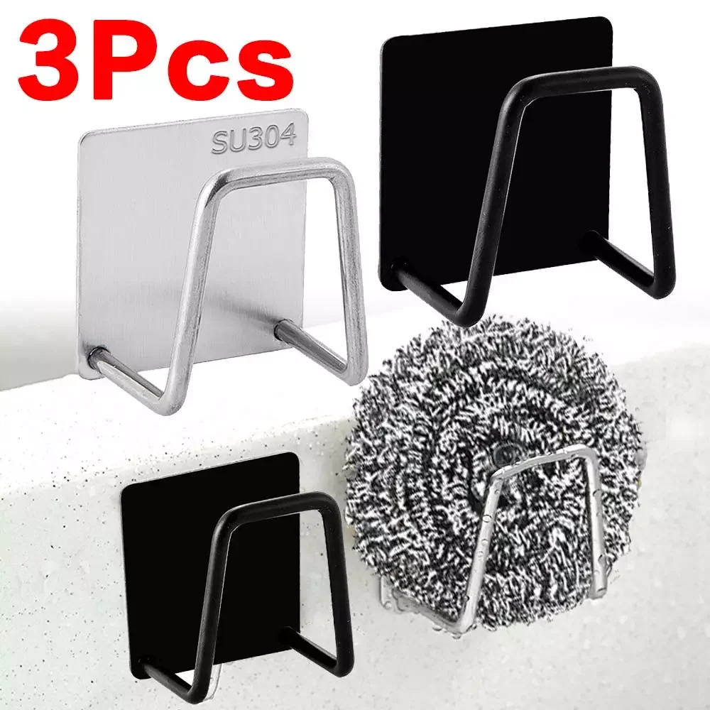 

Kitchen Sponges Holder Self Adhesive Sink Sponges Drain Drying Rack 304 Stainless Steel Storage Holder Kitchen Sink Accessories
