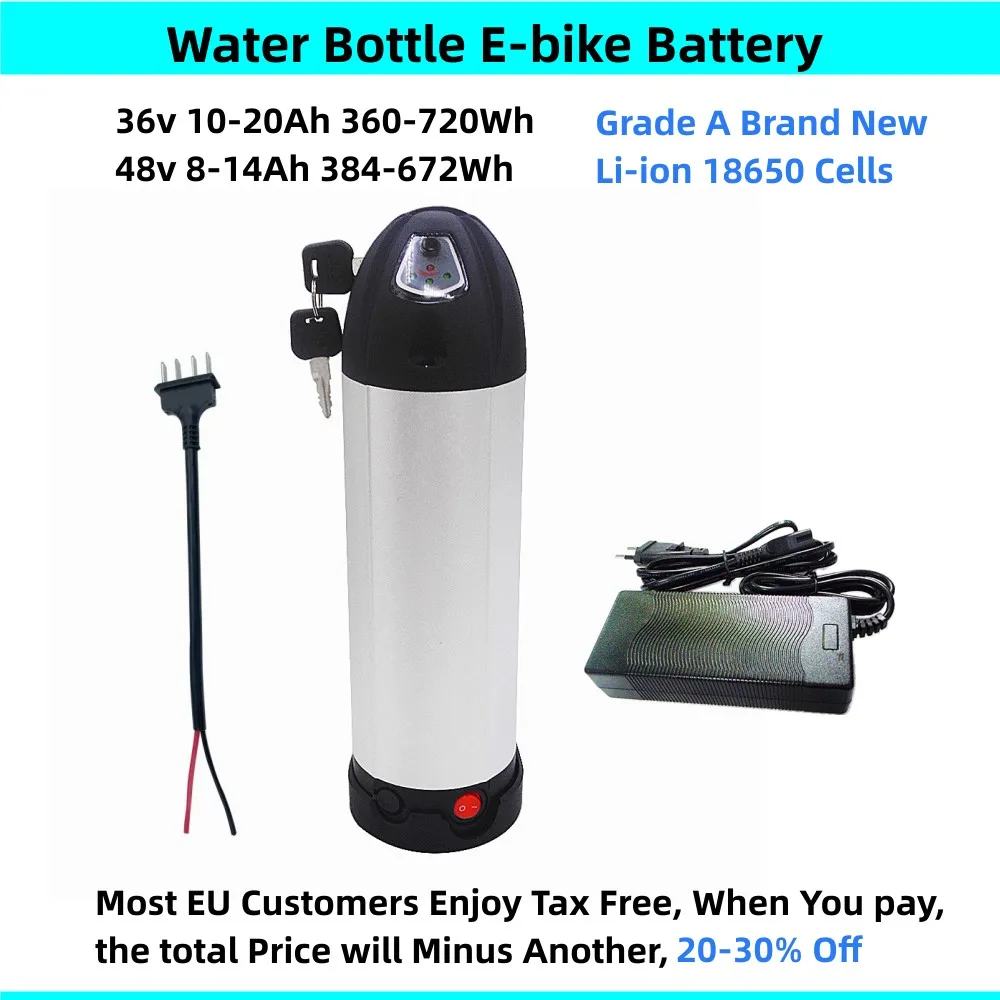 

250w 350w 500w 750w Water Bottle Electric Bike Battery Dolphin Ebike Battery 36V 48V 10Ah 12Ah 13Ah 14Ah 15Ah 17Ah 20Ah