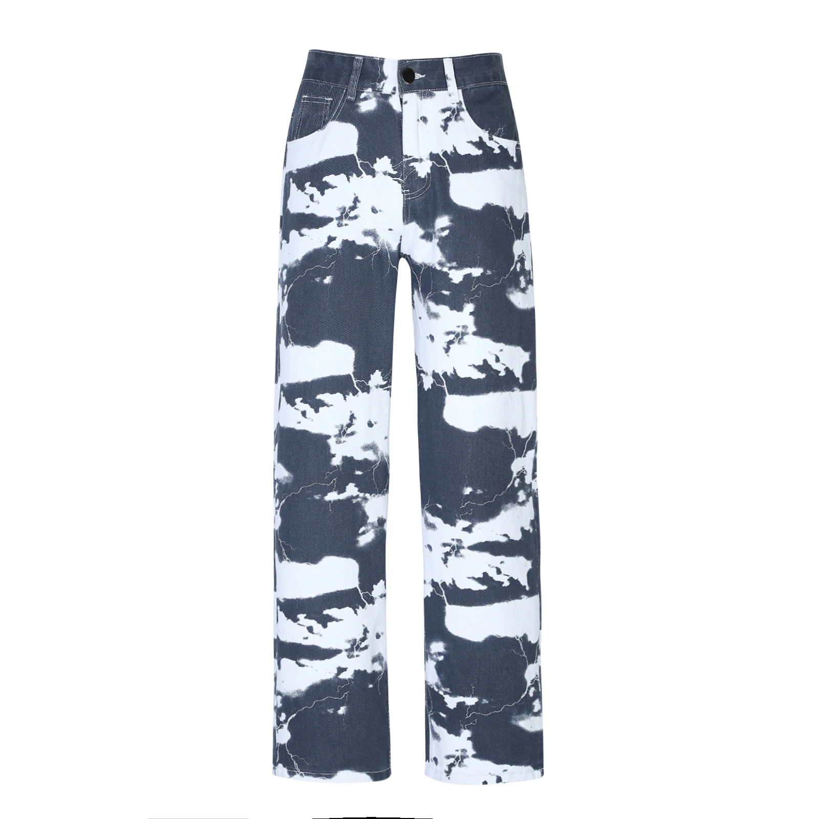 Tie-dye Jeans Denim Pants Men's Jeans for Men Streetwear Fashion Brand Hip hop Loose Straight Pants Wide Men Boys Clothing