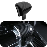 carbon fiber color gearshift handle frame cover sticker for audi a4 a5 a6 s6 a7 s7 gear shift knob head decal car accessories