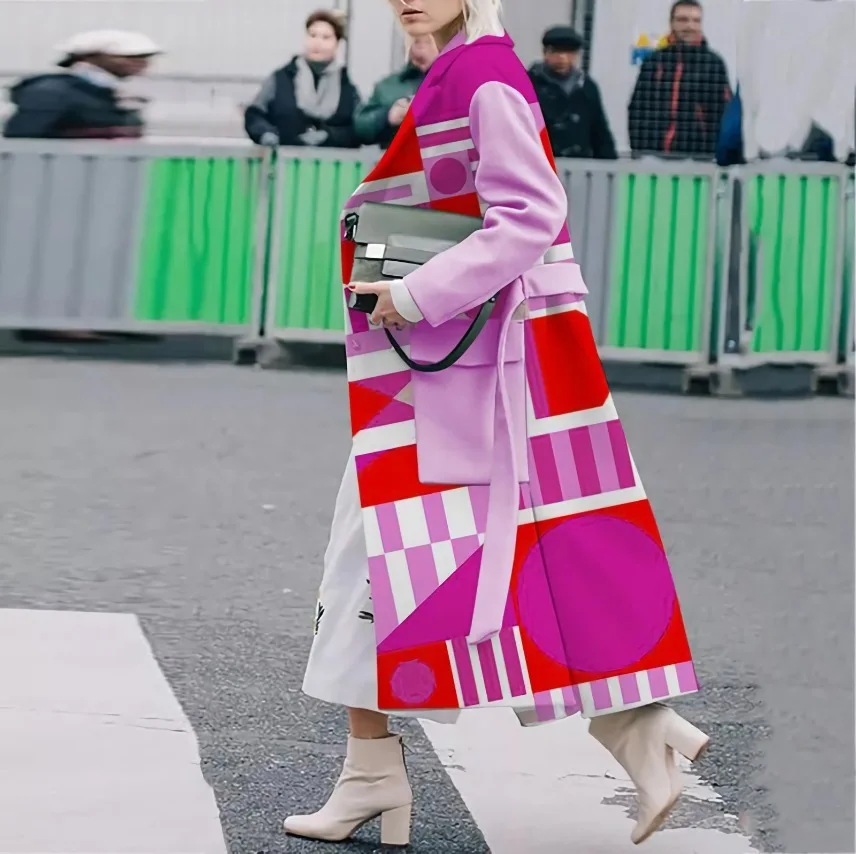 

2022 New Winter and Autumn Women's Long Sleeve Woolen Coat