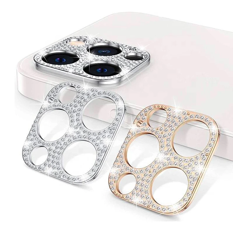 

3D Diamond Camera Lens Protector Cover iPhone 13 Pro 12 Pro Max Glitter Crystal Rhinestone Len Case iPhone 11 Pro Max 12 Mini 13