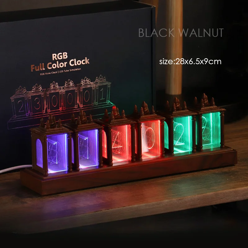 

Цифровые часы Nixie Tube LED RGB с деревянным корпусом