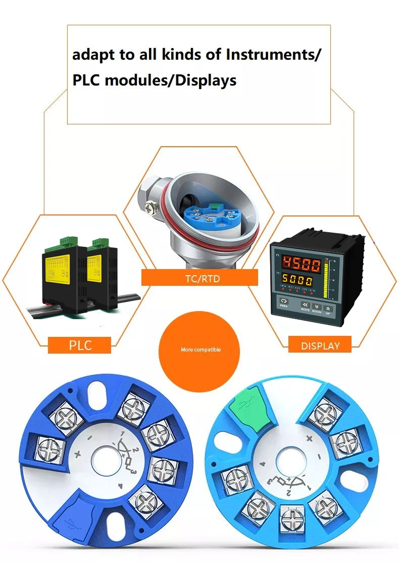 Умный температурный передатчик 4-20 мА с RTD PT100 и головкой термопары для рекордера