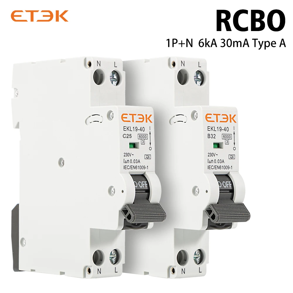 

Автоматический выключатель ETEK 6KA 1P+N 2P 16a 20a с защитой от утечки тока 30 мА