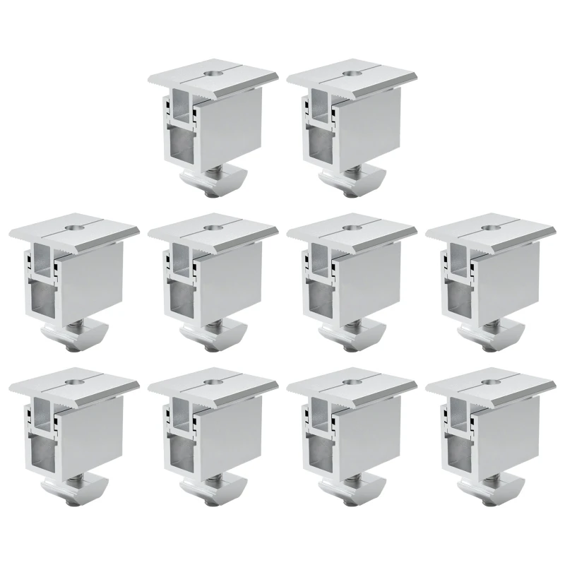 

10Pcs Solar Panel Mounting Brackets 39mm Solar Rail End Clamps Aluminum Solar Mid Clamps Adjustable Grounding Clamp
