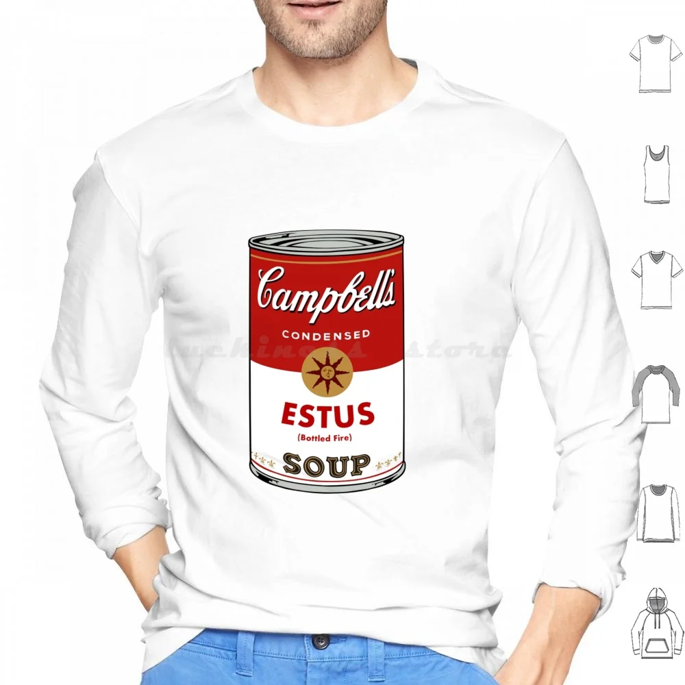 

Estus Soup Can Hoodie cotton Long Sleeve Dark Souls Dark Souls 2 Dark Souls 3 Estus Estus Soup Solaire Firelink Shrine