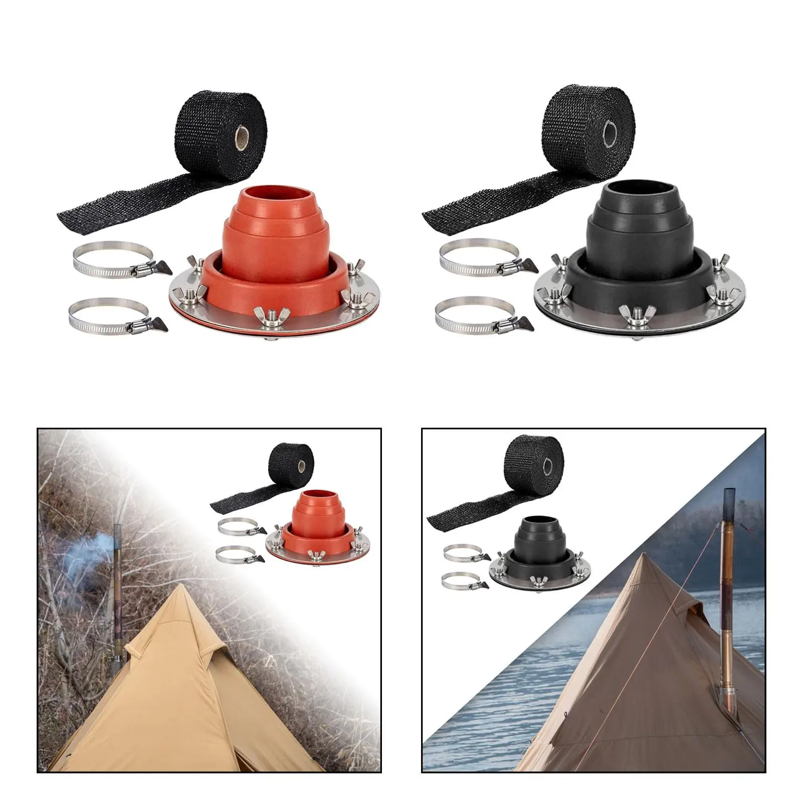 Горячая палатка-печь силиконовая печь для дров с черной огнестойкой лентой 5 м