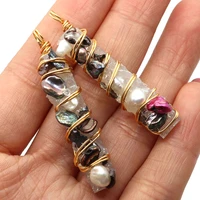 exquisite bar resin pendant 10x50mm inlaid pearl winding charm fashion making diy necklace earring bracelet jewelry accessories