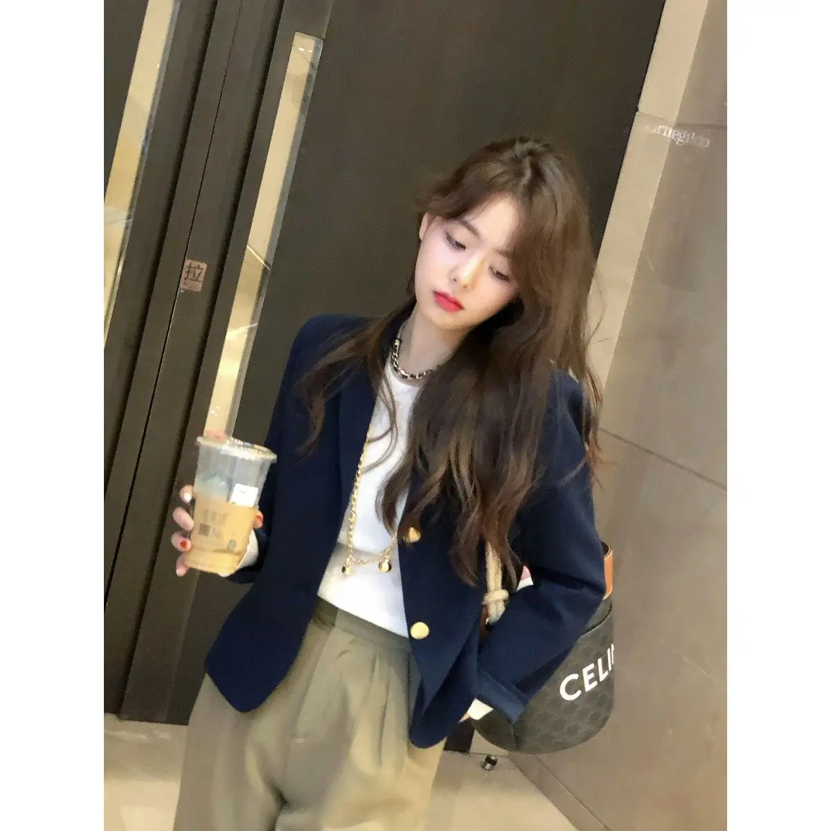 

New Style Suits And Coats In Spring And Autumn Women's Fashion Short Style Slim Fit Temperament Leisure Long Sleeve Design Top