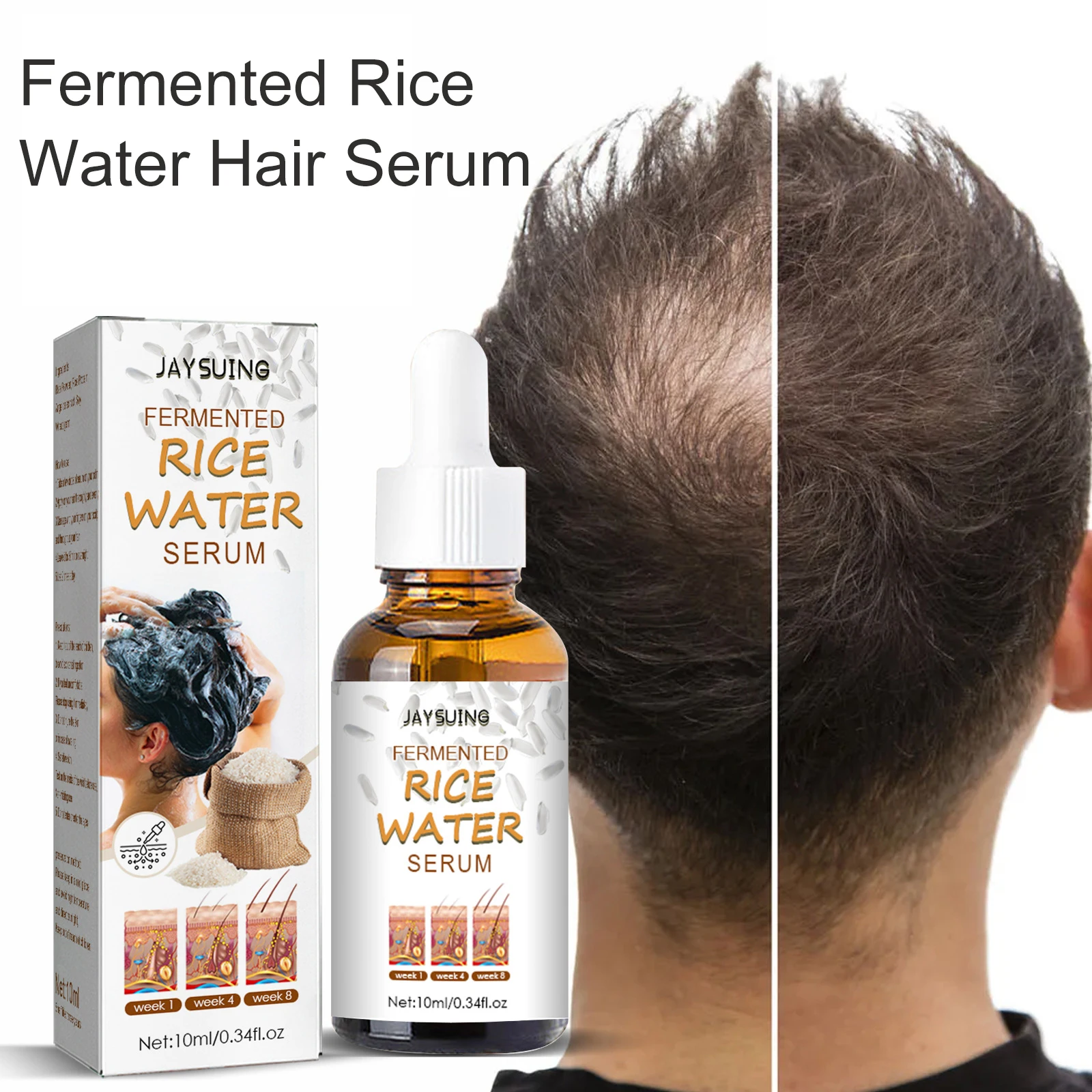 

Hair Growth Fermented Rice Water Hair Serum Anti Loss Hair Growth Essence Repair Damaged Hair Care Nourishing Shampoo Hair Care