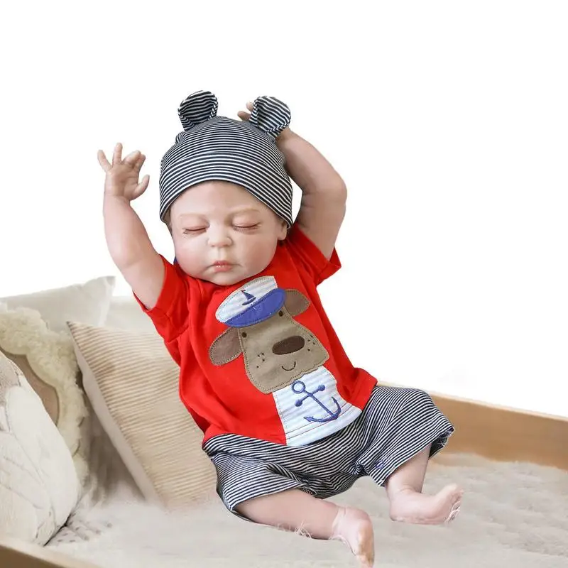 

Rebirth Doll Simulation Soft Silicone Toddler Doll Newborn Baby Sleeping Dolls With Closed Eyes For Accompanying Infants