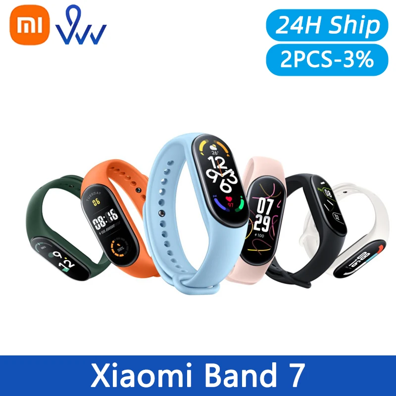 

Оригинальный Смарт-браслет Xiaomi Mi Band 7 1,62 дюйма AMOLED Bluetooth 5,2 с 120 режимами тренировки фитнес-трекер монитор сердечного ритма