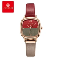 julius new style fashion two sides cutting wind small square hot sale watch unique watch woman watch 2022 lux water resistant