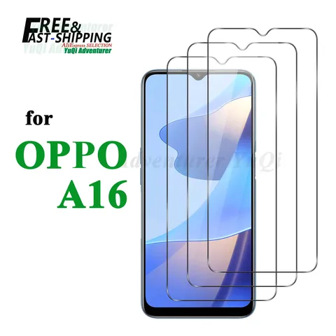 Защита экрана для OPPO A16, закаленное стекло на выбор, Бесплатная быстрая доставка, 9H HD, прозрачная, компактная