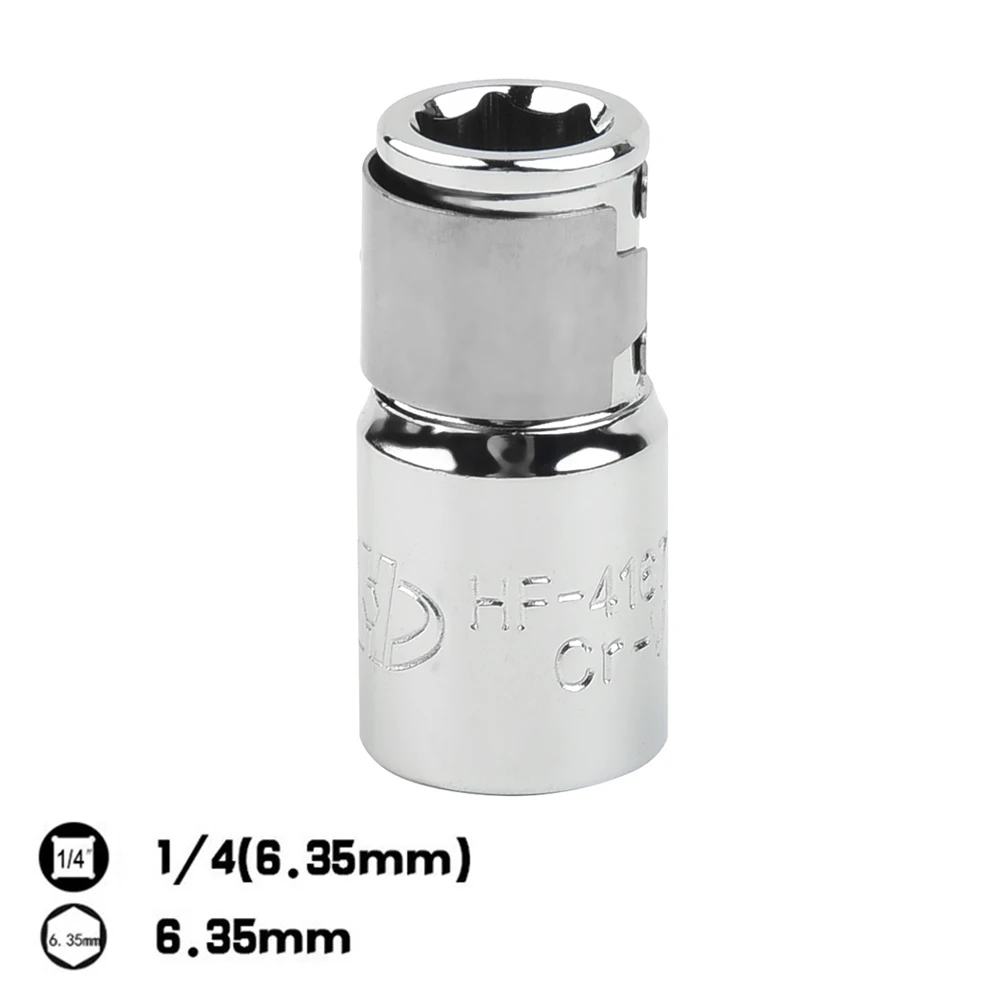 Socket Adapter 1/4" Square Drive To 1/4" Hex Shank Socket Bits Converter Screwdriver Holder Sleeve Adaptor Hand Tools