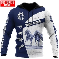 personalized name horse racing 3d all over printed mens hoodies sweatshirt autumn unisex zipper hoodie casual sportswear dw892
