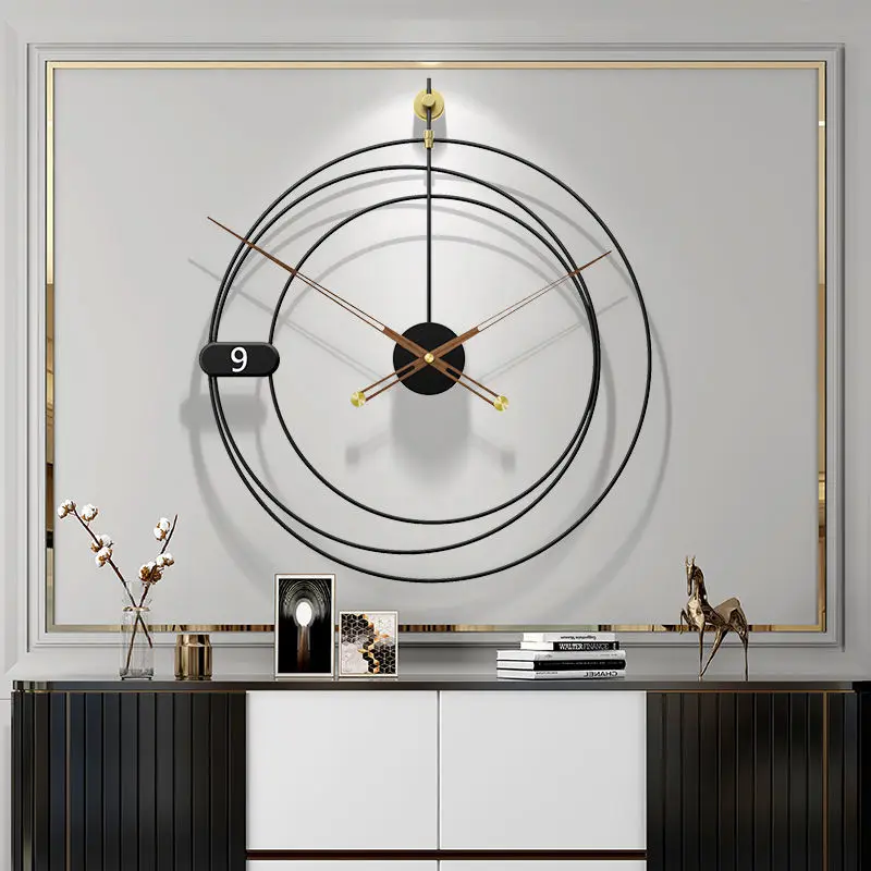 

Креативные большие дневные круглые тихие гигантские настенные часы современный дизайн черная мебель для гостиной Reloj Pared Gift NU