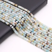 2x4mm faceted cylindrical beads natural stone flower amazonite jewelry making bracelet necklace accessories gift party decor38cm