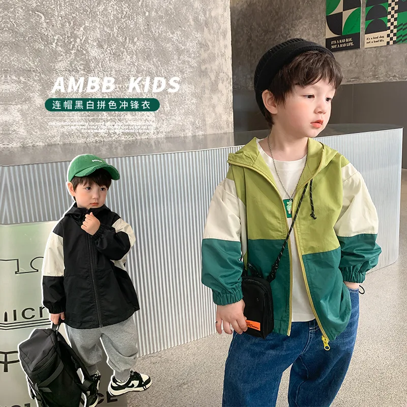 

Spring Autumn Jacket for Boys Coats Patchwork Baby Clothes Outerwear Kid Windbreaker Boys Jackets Coats Children Jackets