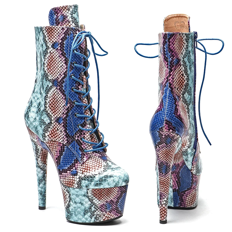 Leecabe 17CM/7Inch Snake Upper  Platform Sandals Pole Dancing shoes High Heels Shoes pole dancing boot