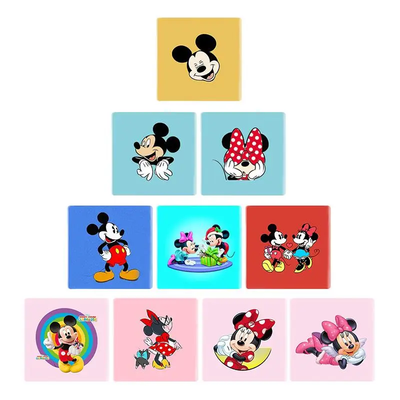 

Disney Mickey Minnie play life clip cartoon funny fashion 12mm/25mm square DIY glass dome jewelry fashion for friends